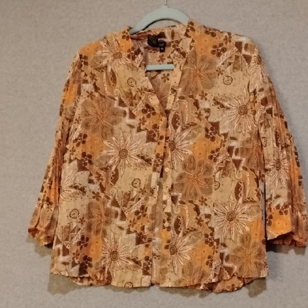 Bay Studio Orange Floral Blouse